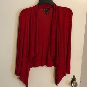 INC Red 3/4 Sleeved Flyaway Cardigan